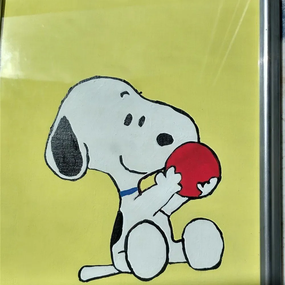 Hand Crafted Cartoon Beagle Dog Framed 8x10